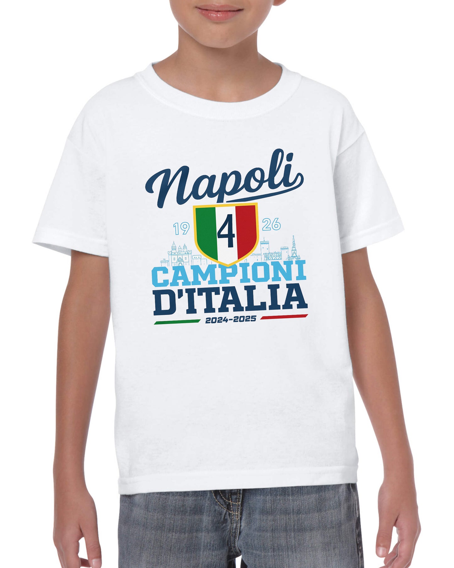 Maglietta celebrativa Napoli Campione d'Italia 2024-2025 4° Scudetto Serie A