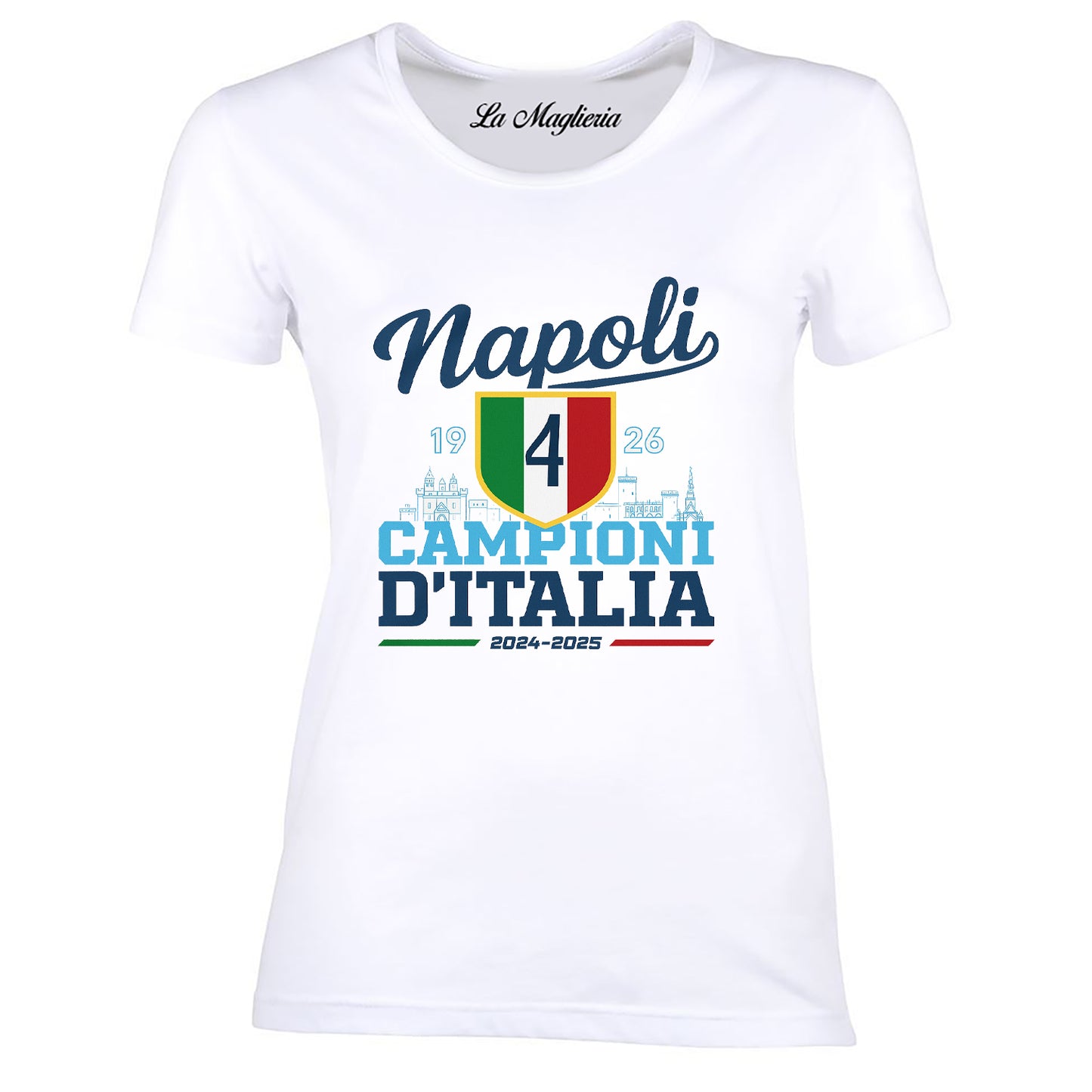 Maglietta celebrativa Napoli Campione d'Italia 2024-2025 4° Scudetto Serie A