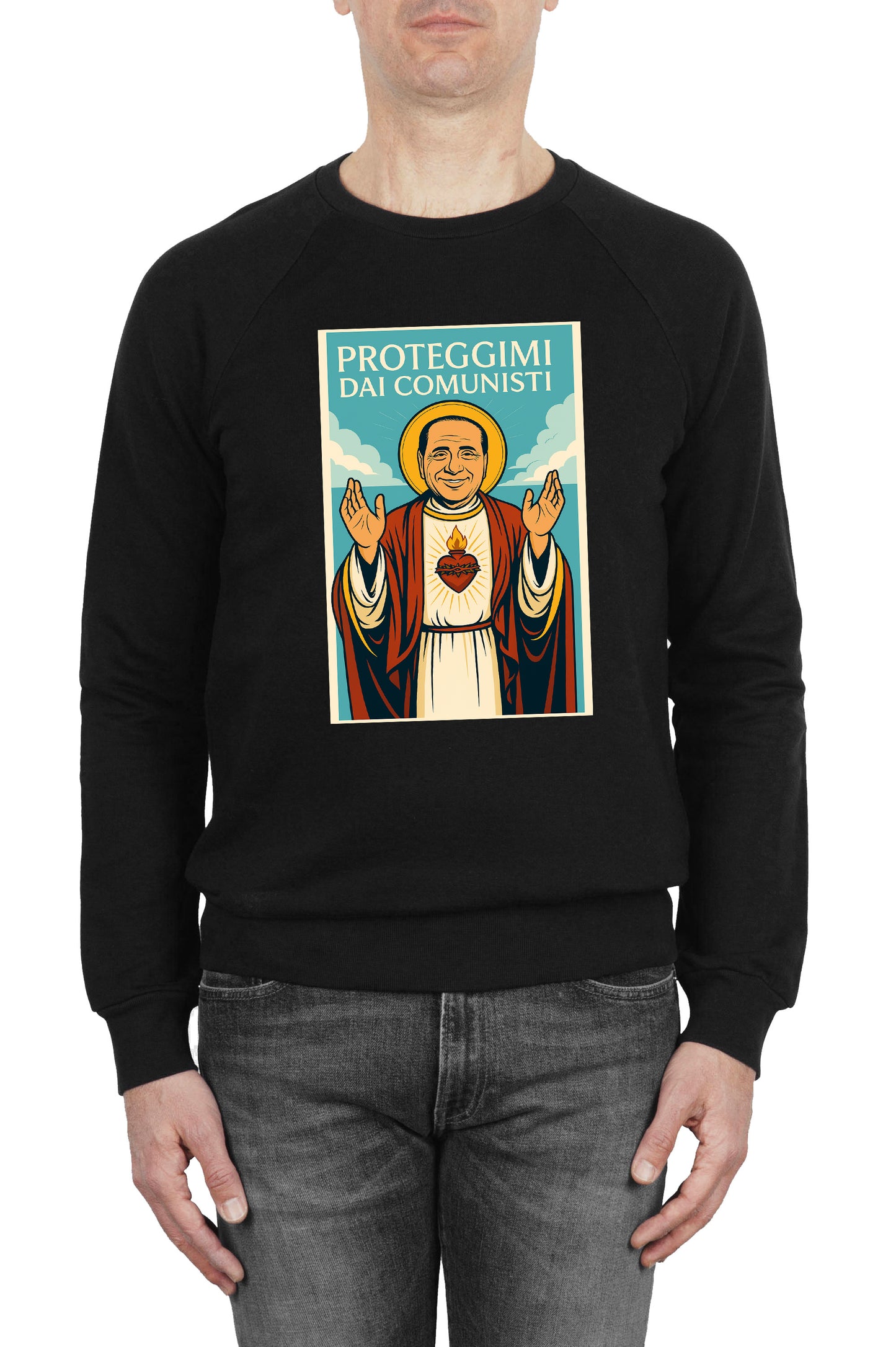 Felpa San Silvio Berlusconi - Proteggimi dai Comunisti
