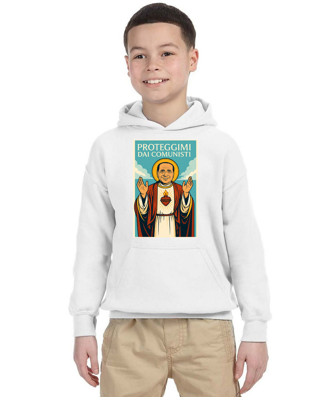 Felpa San Silvio Berlusconi - Proteggimi dai Comunisti
