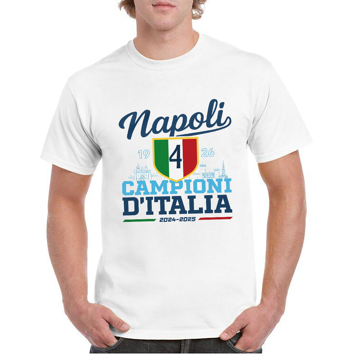 Maglietta celebrativa Napoli Campione d'Italia 2024-2025 4° Scudetto Serie A