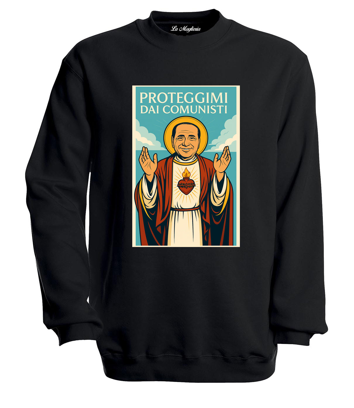 Felpa San Silvio Berlusconi - Proteggimi dai Comunisti