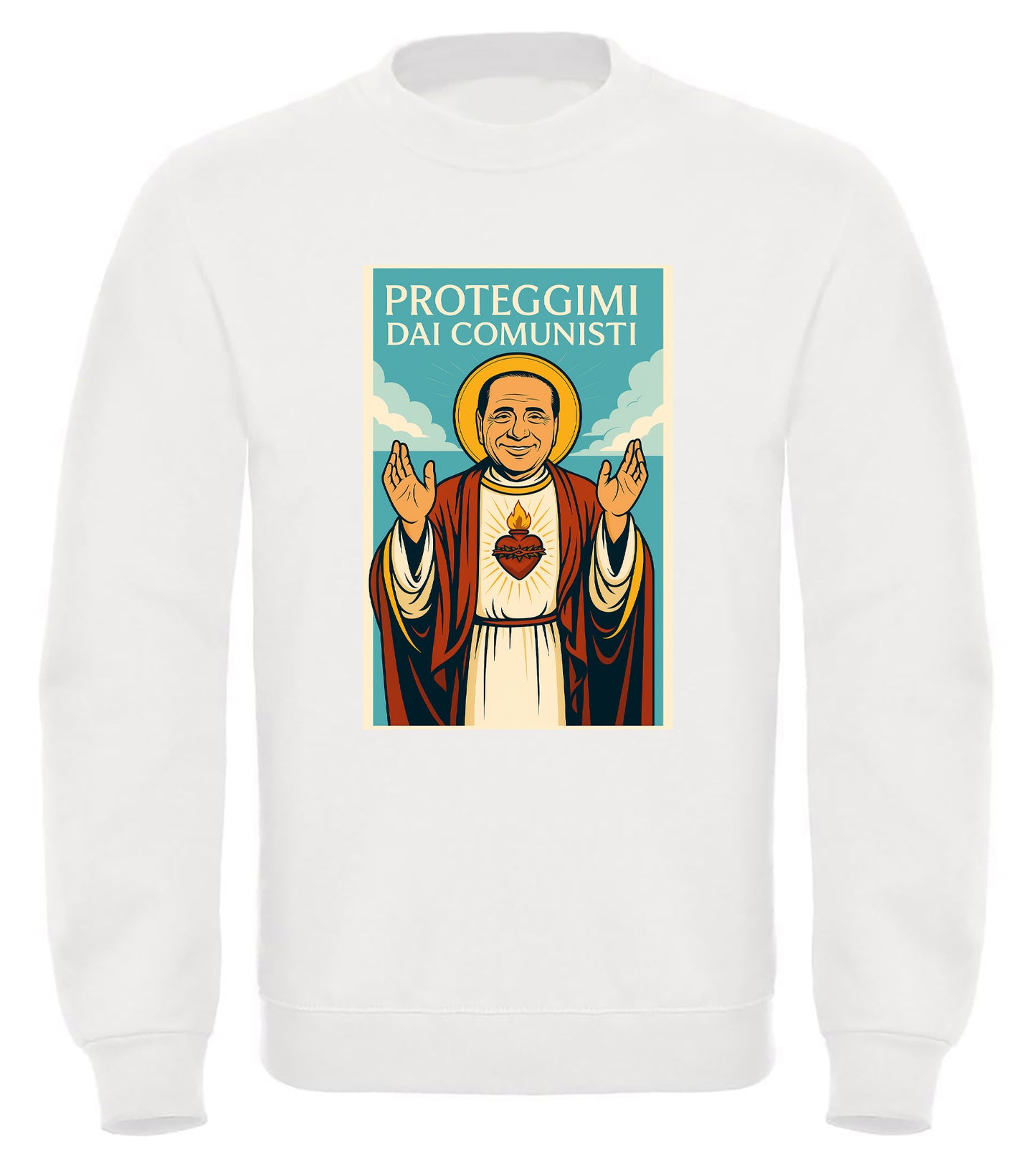 Felpa San Silvio Berlusconi - Proteggimi dai Comunisti