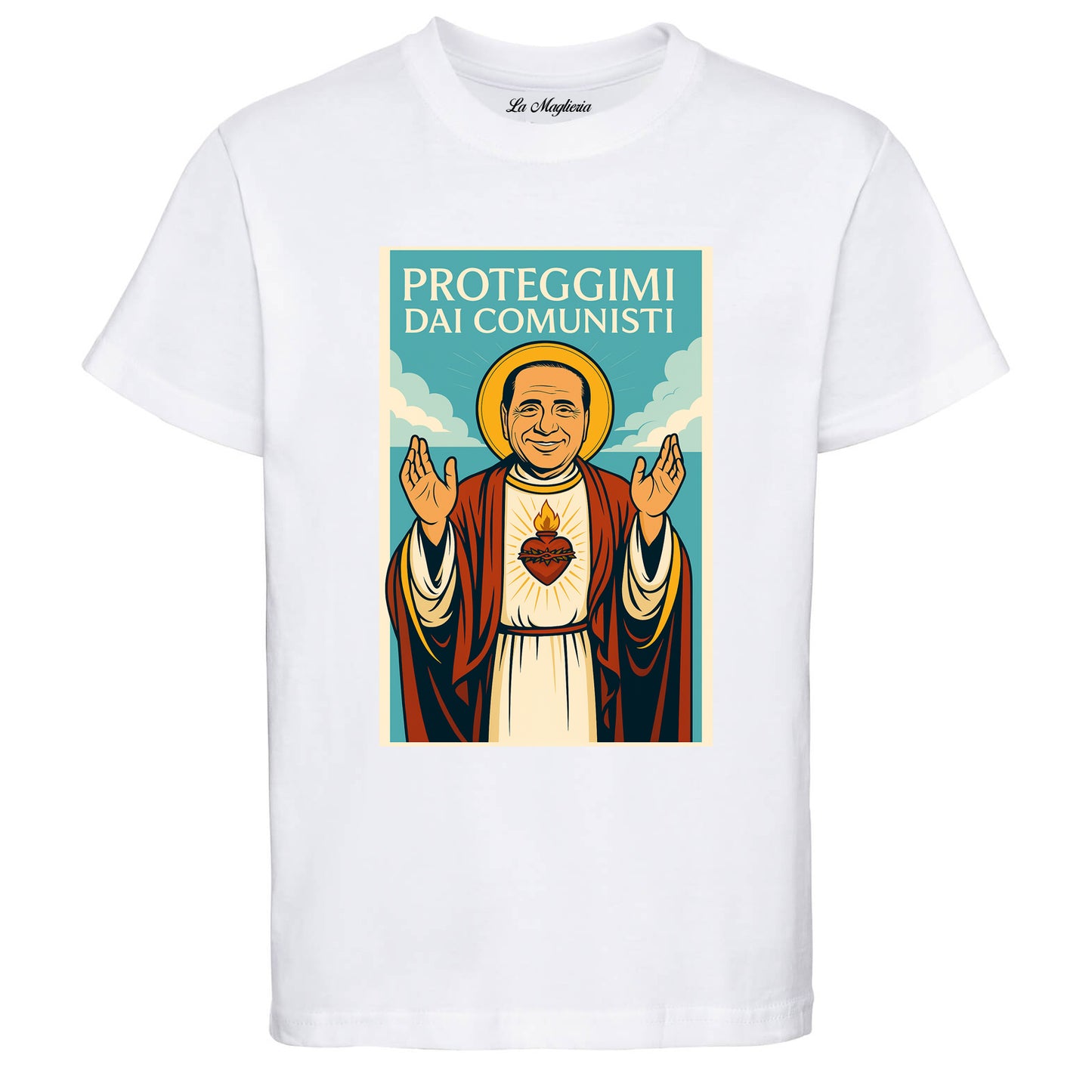 Maglietta San Silvio Berlusconi - Proteggimi dai Comunisti
