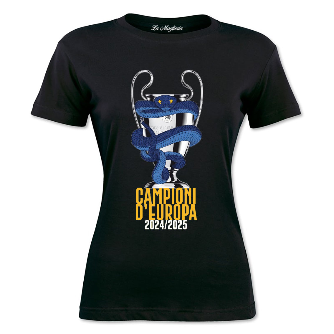 Maglietta celebrativa Internazionale Campione d'Europa Champions League 2024-2025 v2
