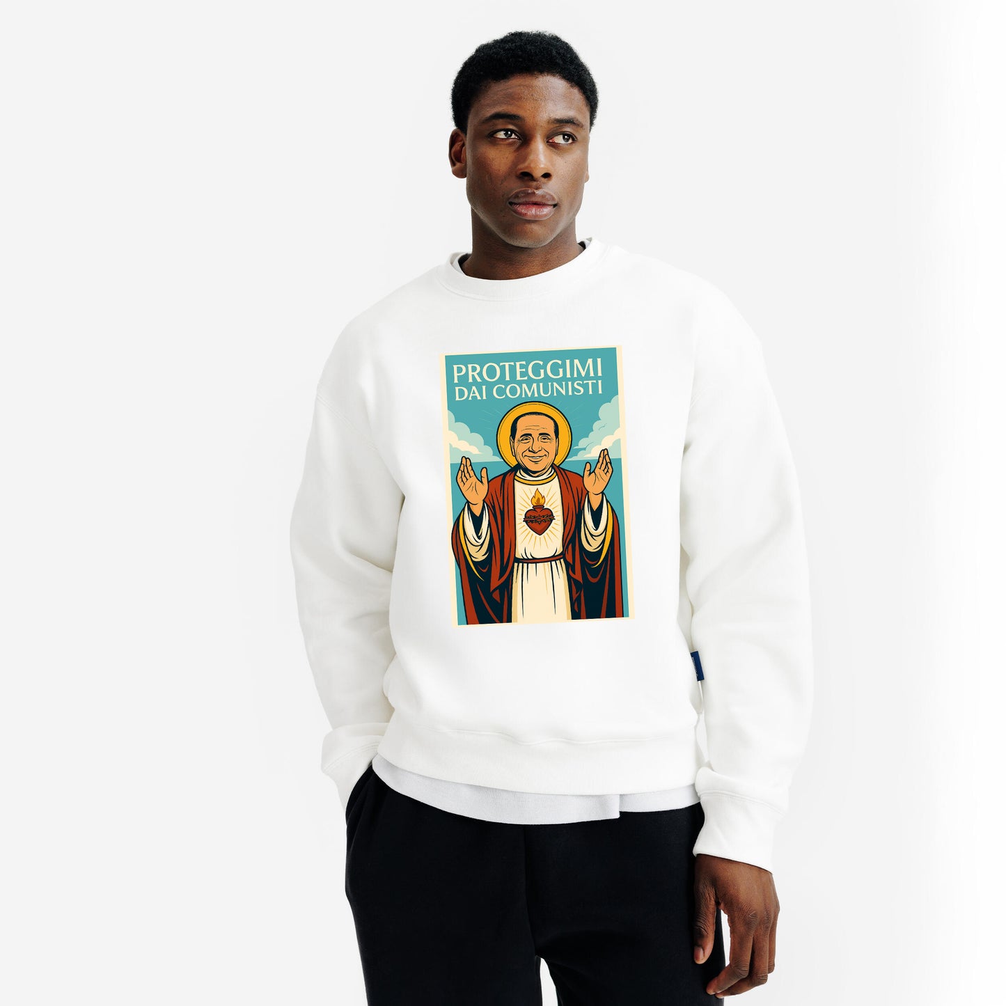 Felpa San Silvio Berlusconi - Proteggimi dai Comunisti
